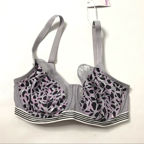 FREYA Grey Leopard Print Wild Plunge Bra Underwire - Picture 1 of 8